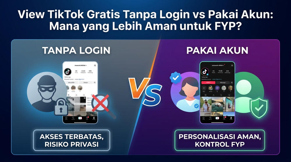 View TikTok Gratis Tanpa Login vs Pakai Akun: Mana yang Lebih Aman untuk FYP?