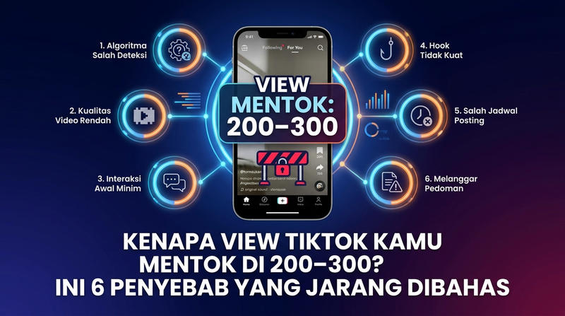 Ilustrasi view tiktok mentok 200