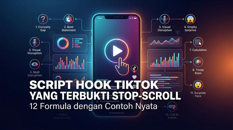 Ilustrasi script hook tiktok stop scroll