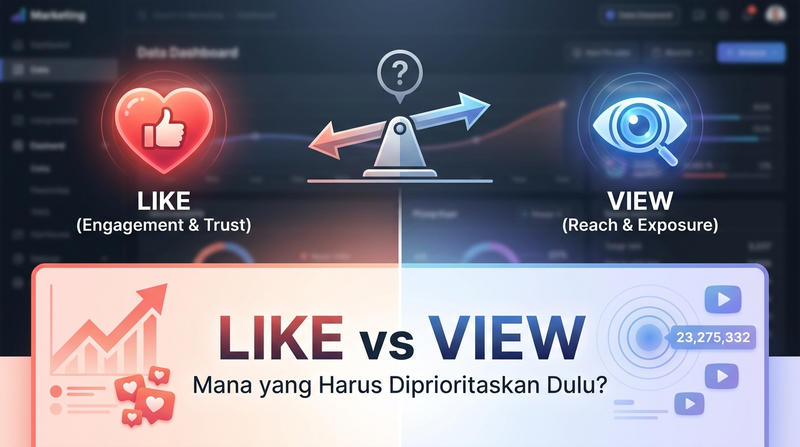 Ilustrasi Like dan View TikTok Gratis